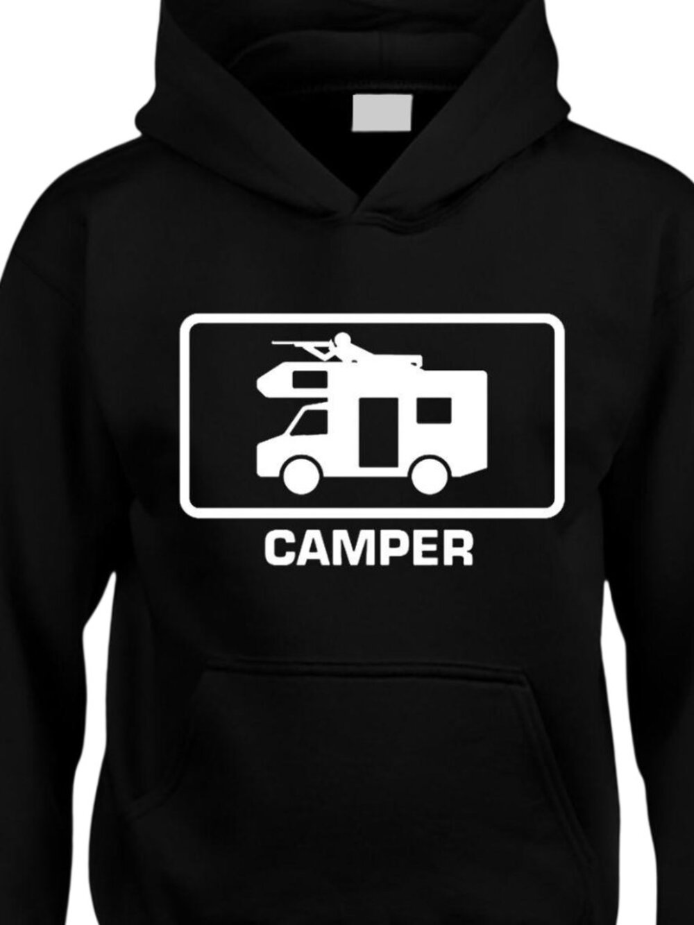 New Camper Gamer Black Hoodie Fleece Sweatshirt